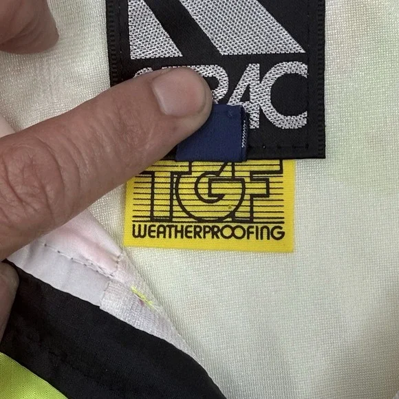 Serac Neon Windbreaker Jacket Mens Large Colorblock 90s Ski Anorak - Picture 7 of 13